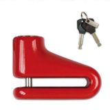 Hochwertiges Bremsscheibenschloss klein rot 5,5mm Dorn